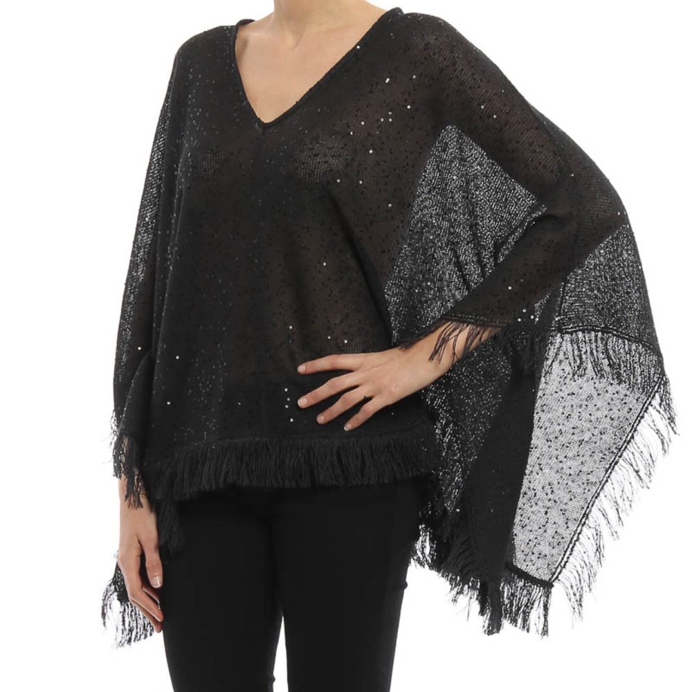 Brunello Cucinelli Sequined Linen and Silk Poncho
